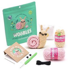 The Woobles Crochet Kit with Pink and Tan Snail - BRAND NEW IN PACKAGE